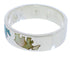Multicolor Inlay And Silver Bear Ring Band Size 8-1/4 UX32599